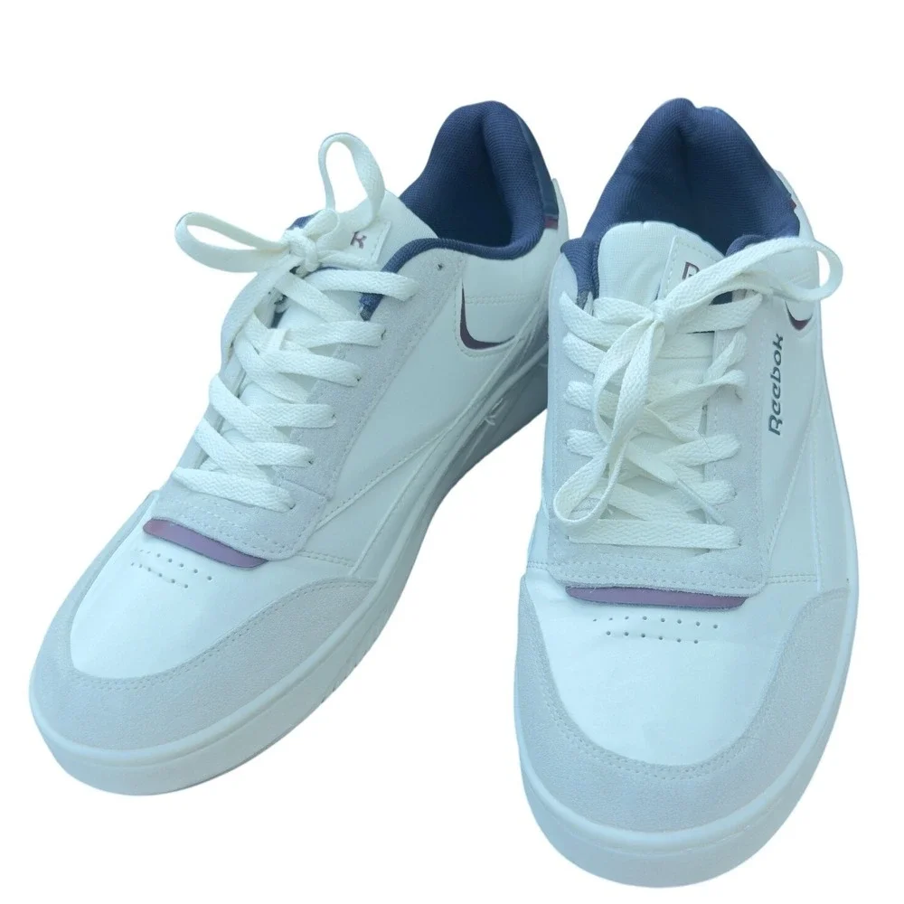 Reebok Court Advance Men Size 12 White Navy Maroon Sneakers Great Condition